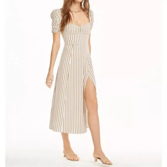 NWT Danielle Bernstein Striped Midi Dress - Picture 1 of 7